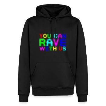 Vous pouvez ravir avec nous - Sweat à capuche Premium bio Homme - noir - Devant - Nico (187cm)