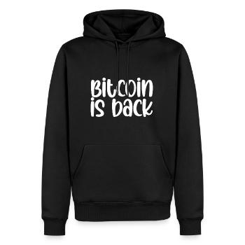 Bitcoin est de retour - Sweat à capuche Premium bio Homme - noir - Devant - Nico (187cm)