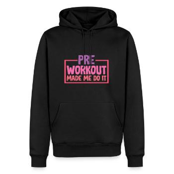 Le pré-entraînement m’a fait le faire 2 - Sweat à capuche Premium bio Homme - noir - Devant - Nico (187cm)