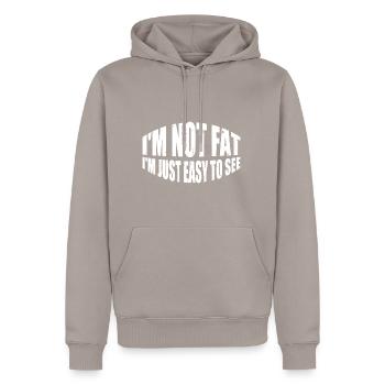 I'm Not Fat, I'm Just Easy To See 19 - Men’s Premium Organic Hoodie - taupe - Front - Nico (187cm)