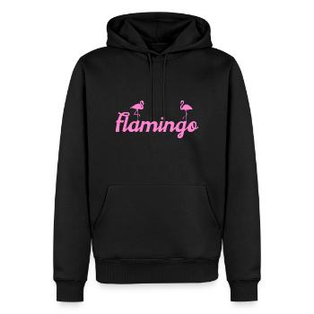 Flamants roses - Sweat à capuche Premium bio Homme - noir - Devant - Nico (187cm)