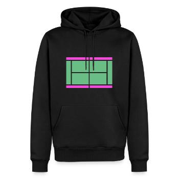 Tennis Matchball Tennisplatz Netzball Tenniscourt - Männer Premium Bio Hoodie - Schwarz - Vorne - Nico (187cm)