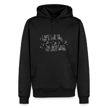 Je déteste quand je chante une chanson et que l’artiste 2 - Sweat à capuche Premium bio Homme - noir - Devant - Nico (187cm)