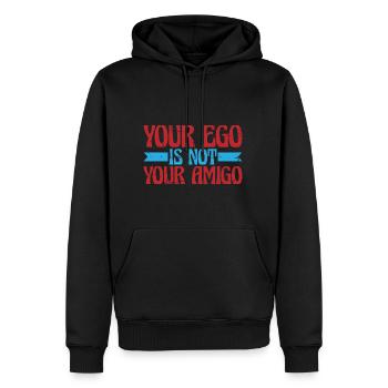 Votre ego n’est pas votre Amigo 13 - Sweat à capuche Premium bio Homme - noir - Devant - Nico (187cm)