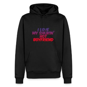I Love My Smokin' Hot Boyfriend 3 - Männer Premium Bio Hoodie - Schwarz - Vorne - Nico (187cm)