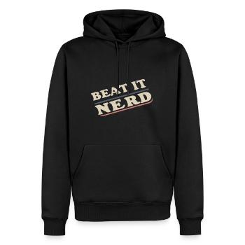 Battez-le Nerd 18 - Sweat à capuche Premium bio Homme - noir - Devant - Nico (187cm)