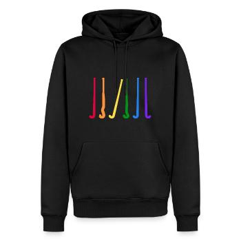 Hockey Feldhockey Hockeysport Hockeyschläger - Männer Premium Bio Hoodie - Schwarz - Vorne - Nico (187cm)