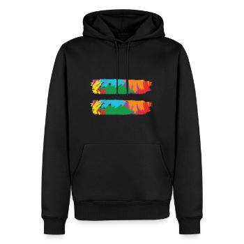 LBGT Flag Gay Pride Human Vintage Rainbow - Männer Premium Bio Hoodie - Schwarz - Vorne - Nico (187cm)