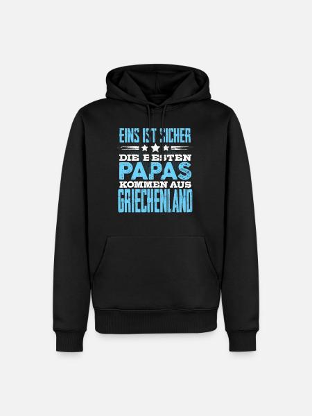 GRIECHENLAND - papa - Männer Premium Bio Hoodie - Schwarz