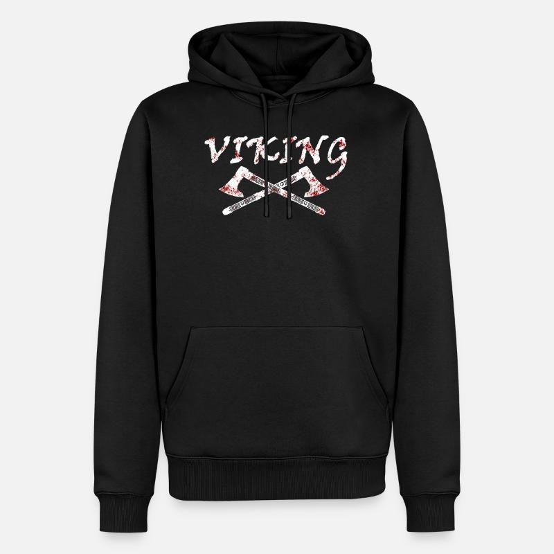 Vikings, Vikings, Odin, Thor, Ragnar, Ivar - Sweat à capuche Premium bio Homme - noir