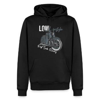 Eastern Bloc KR 51 Schwalbe Vintage Retro Classic - Men’s Premium Organic Hoodie - black - Front - Nico (187cm)