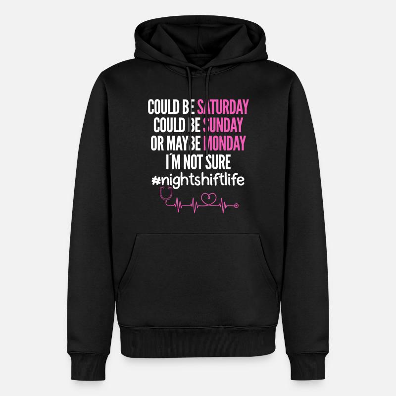 Infirmière de nuit - Sweat à capuche Premium bio Homme - noir