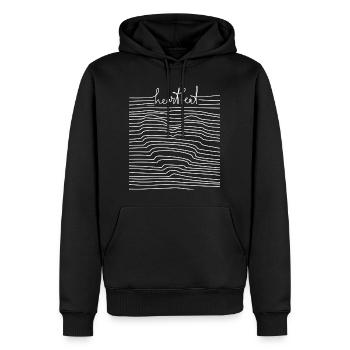 Battement de coeur amour coeur pouls dessin médecin infirmière - Sweat à capuche Premium bio Homme - noir - Devant - Nico (187cm)