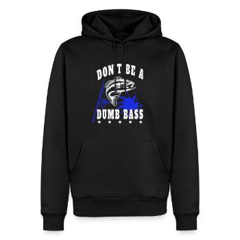 Angeln Fischen Fisch Don'tbe a dumb Bass - Männer Premium Bio Hoodie - Schwarz - Vorne - Nico (187cm)