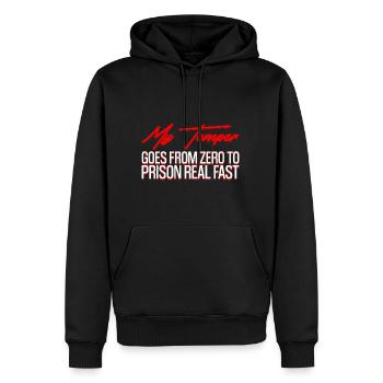 Mon tempérament passe de zéro à la prison très rapidement - Sweat à capuche Premium bio Homme - noir - Devant - Nico (187cm)