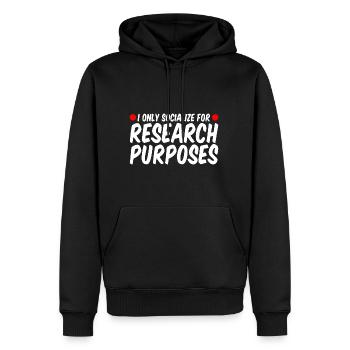 I Only Socialize For Research Purposes - Men’s Premium Organic Hoodie - black - Front - Nico (187cm)