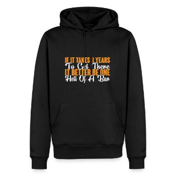 If It Takes 3 Years To Get There 3 - Men’s Premium Organic Hoodie - black - Front - Nico (187cm)