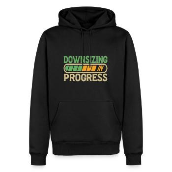 Downsizing In Progress 20 - Männer Premium Bio Hoodie - Schwarz - Vorne - Nico (187cm)