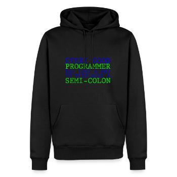 Chaque programmeur a perdu une journée à cause d’un point-virgule 3 - Sweat à capuche Premium bio Homme - noir - Devant - Nico (187cm)