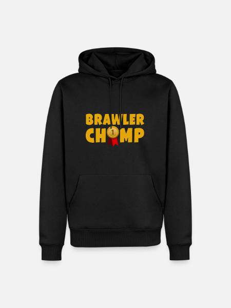 Brawler Champ - Männer Premium Bio Hoodie - Schwarz