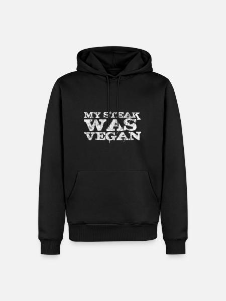 Mon steak était végétalien 3 - Sweat à capuche Premium bio Homme - noir
