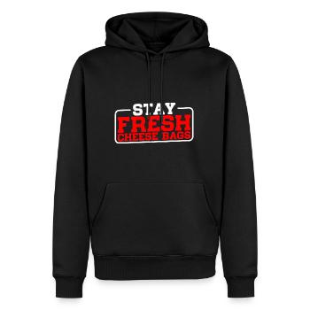 Stay Fresh Cheese Bags 34 - Männer Premium Bio Hoodie - Schwarz - Vorne - Nico (187cm)