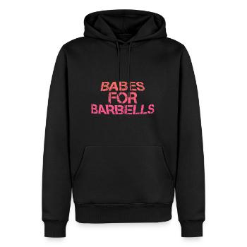 Babes For Barbells 3 - Männer Premium Bio Hoodie - Schwarz - Vorne - Nico (187cm)