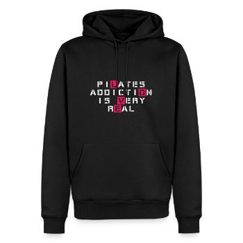 PiLates AddictiOn Is Very REal - Männer Premium Bio Hoodie - Schwarz - Vorne - Nico (187cm)