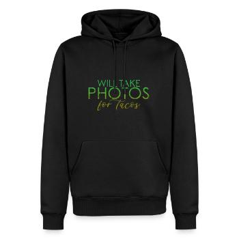 Will Take Photos For Tacos 4 - Men’s Premium Organic Hoodie - black - Front - Nico (187cm)