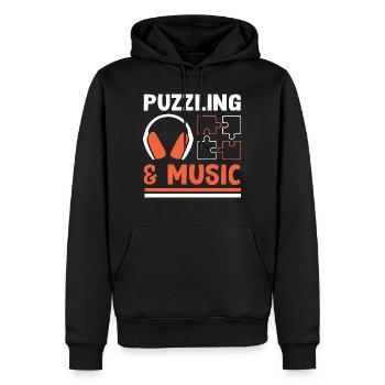 Rätselhafte und musikalische Noten: Musiker, - Männer Premium Bio Hoodie - Schwarz - Vorne - Nico (187cm)