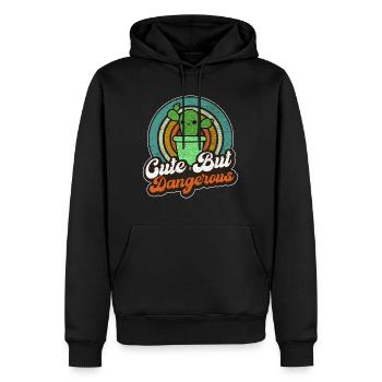Niedlich, aber gefährlich - Männer Premium Bio Hoodie - Schwarz - Vorne - Nico (187cm)