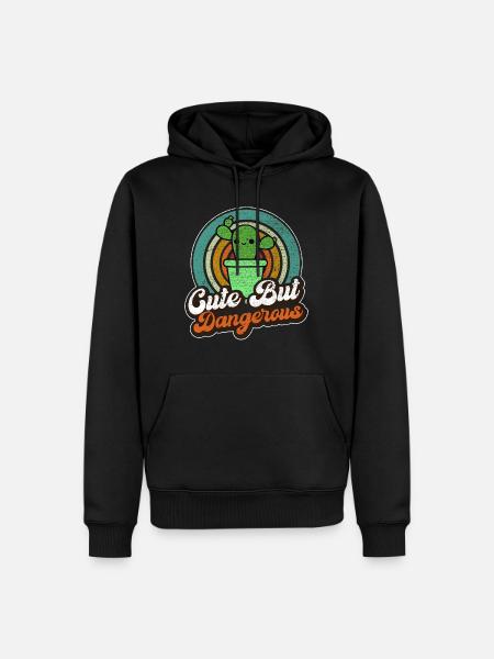 Niedlich, aber gefährlich - Männer Premium Bio Hoodie - Schwarz
