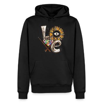 Love Billiard Player - Men’s Premium Organic Hoodie - black - Front - Nico (187cm)