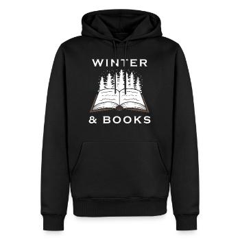 Gemütliche Wintertage, Buchlesen, Literatur, - Männer Premium Bio Hoodie - Schwarz - Vorne - Nico (187cm)