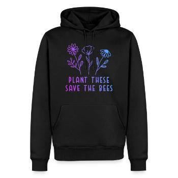 Plant These Save The Bees Gardening Gardener Hobby - Männer Premium Bio Hoodie - Schwarz - Vorne - Nico (187cm)