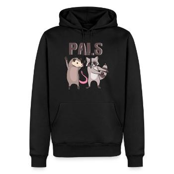 Opossum and Raccoon Pals Funny Rodent Squad - Men’s Premium Organic Hoodie - black - Front - Nico (187cm)