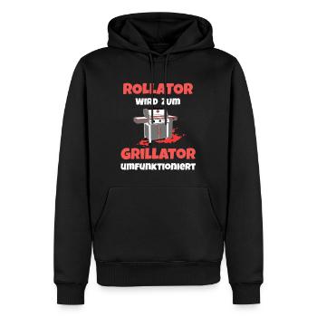 Rollator wird zu Grillator für Grill Fans in Rente - Männer Premium Bio Hoodie - Schwarz - Vorne - Nico (187cm)