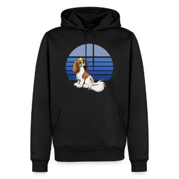 Cavalier Retro Blue - Men’s Premium Organic Hoodie - black - Front - Nico (187cm)