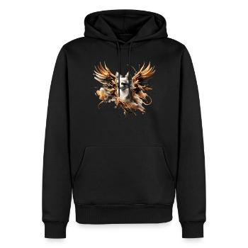 Majestätischer Chihuahua mit goldenen Flügeln - Männer Premium Bio Hoodie - Schwarz - Vorne - Nico (187cm)