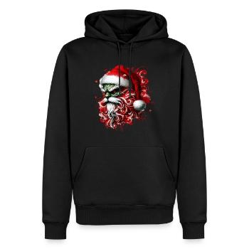 Fusion de Noël astucieuse : Santa & Grin. Noël - Sweat à capuche Premium bio Homme - noir - Devant - Nico (187cm)
