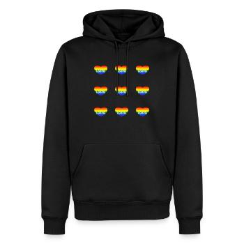 Regenbogen Herz LGBTQ Pride - Männer Premium Bio Hoodie - Schwarz - Vorne - Nico (187cm)