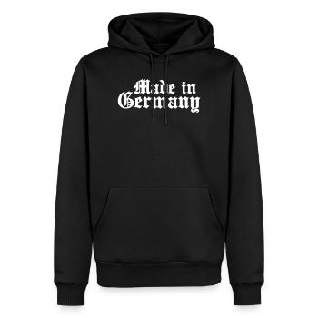 made in germany - Männer Premium Bio Hoodie - Schwarz - Vorne - Nico (187cm)
