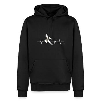 Battement de cœur martial - Sweat à capuche Premium bio Homme - noir - Devant - Nico (187cm)