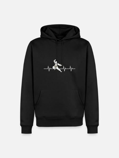 Martial Heartbeat - Men’s Premium Organic Hoodie - black