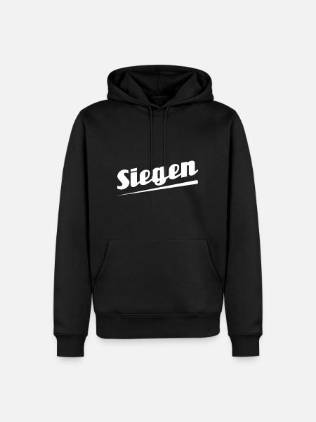 Siegen - Textdesign mit Stadtnamen - Männer Premium Bio Hoodie - Schwarz