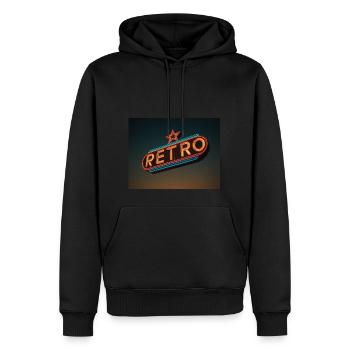 Retro. "Retro" written as neon sign. Witty slogan! - Men’s Premium Organic Hoodie - black - Front - Nico (187cm)