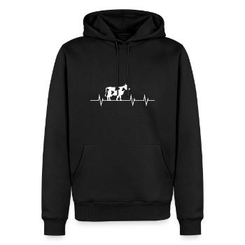 Heartbeat of the Farm - Männer Premium Bio Hoodie - Schwarz - Vorne - Nico (187cm)