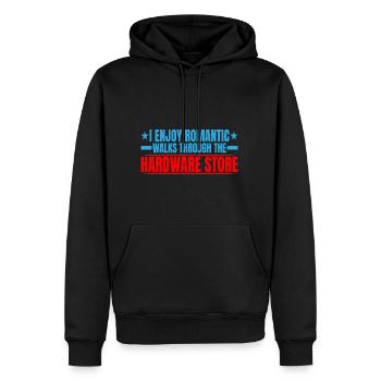 Enjoy Romantic Walks Through The Hardware Store13 - Men’s Premium Organic Hoodie - black - Front - Nico (187cm)