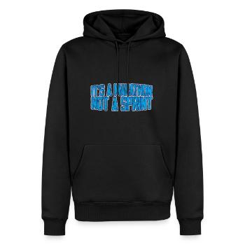 C’est un marathon, pas un sprint 3 - Sweat à capuche Premium bio Homme - noir - Devant - Nico (187cm)