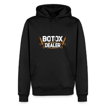 Revendeur de Botox 13 - Sweat à capuche Premium bio Homme - noir - Devant - Nico (187cm)